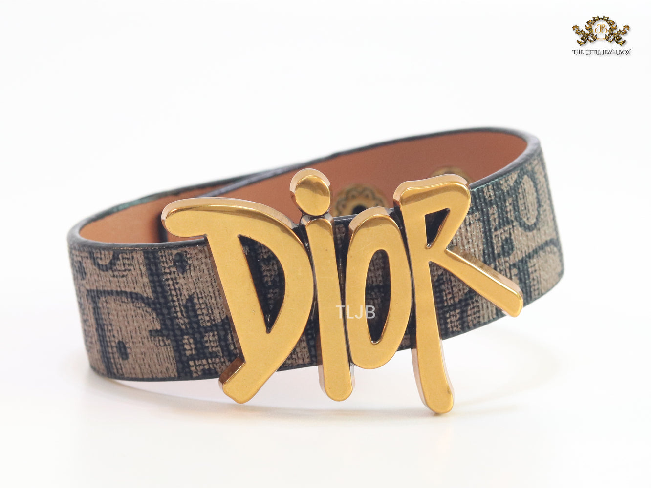 Alphabet D Coffee Brown Strap Bracelet
