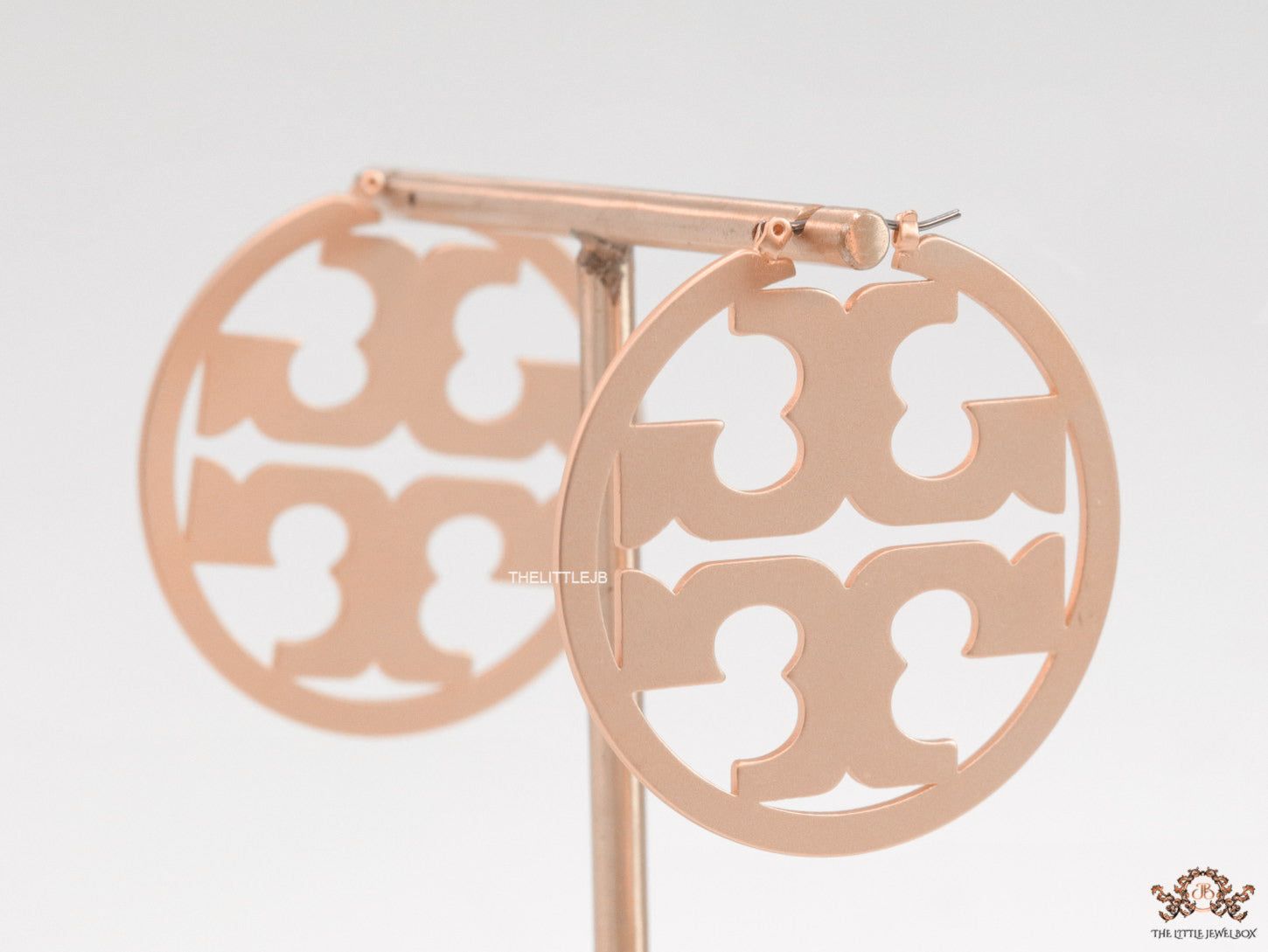 Designer rose gold plated hoop earrings