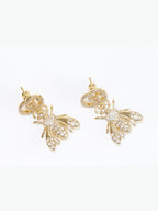 Double G gold dragon fly CZ dangles