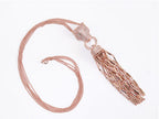 Rose gold panther face sleek tassel pendant