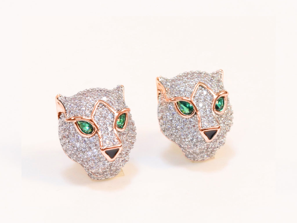 Rose gold Panther studs
