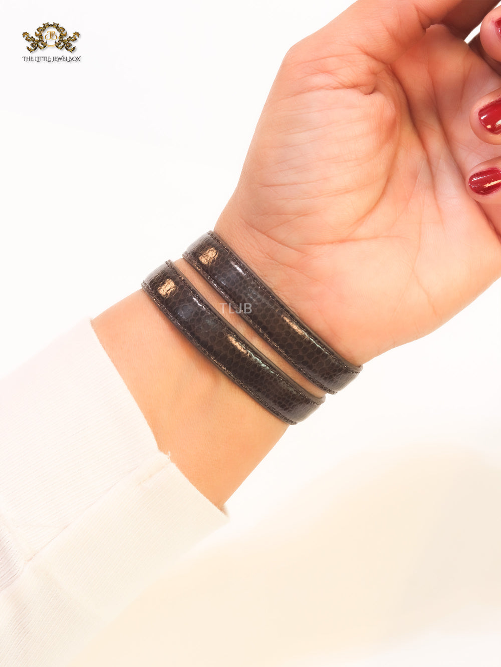 Serpentine brown belt bracelet