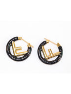 Black Alphabet F Hoops 25mm