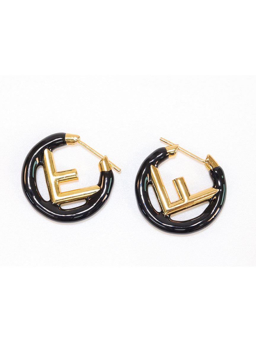 Black Alphabet F Hoops 25mm