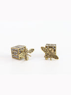 Rustic dragon fly square studs