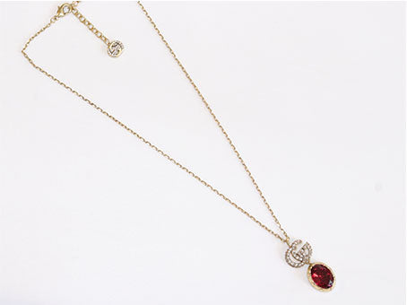 Alphabet G ruby drop pendant