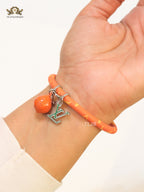 Alphabet L & V orange bracelet