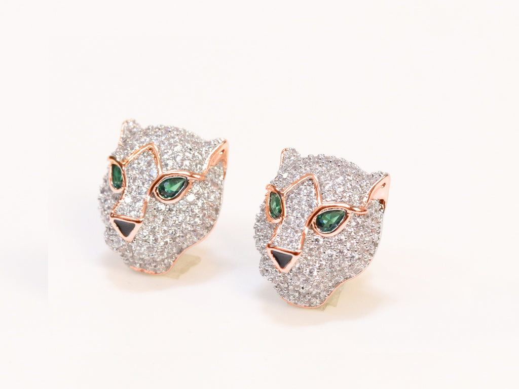 Rose gold Panther studs