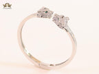 Panther heads platinum plated and emerald bracelet