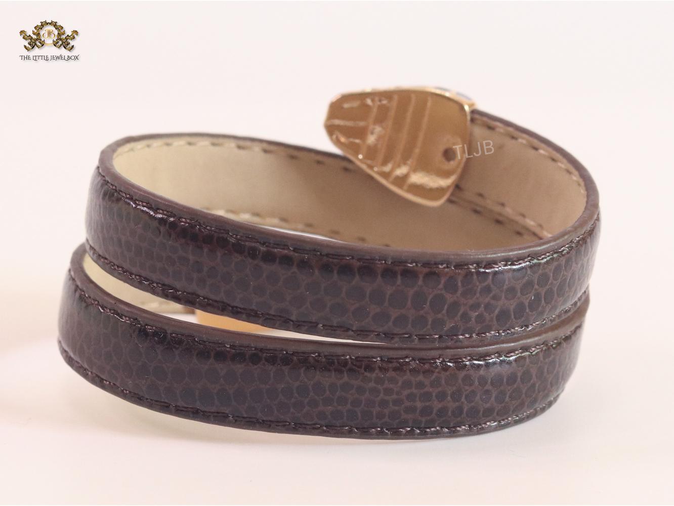 Serpentine brown belt bracelet