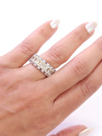 Silver plated baguette ring