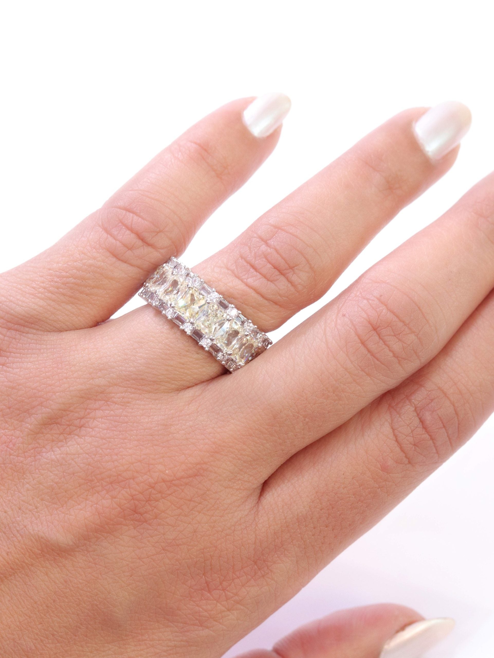Silver plated baguette ring