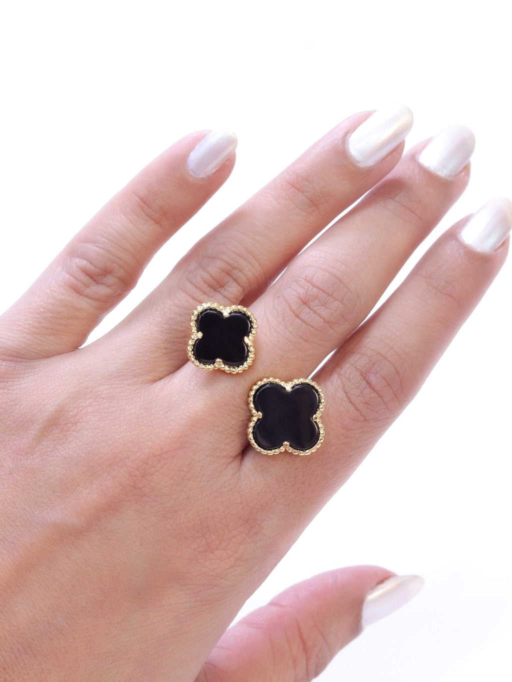 Double BLACK malachite ring