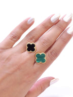 Double BLACK & GREEN malachite ring