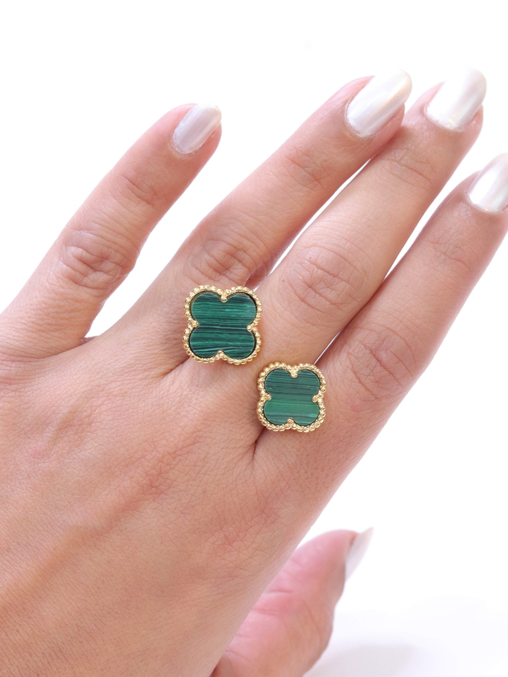 Double GREEN malachite ring