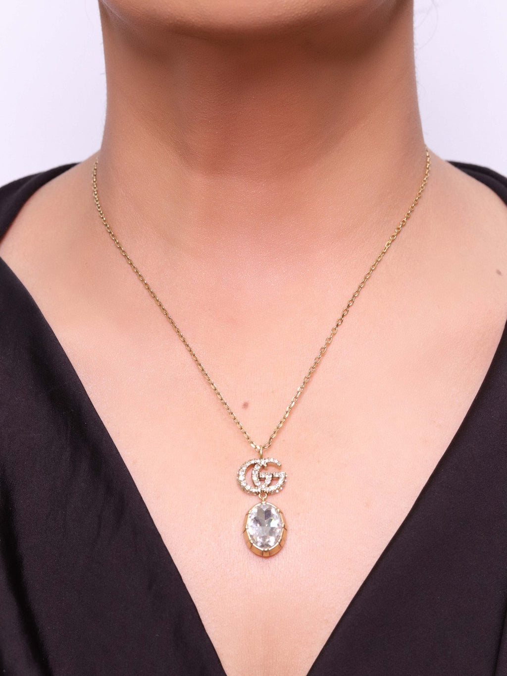 Rustic Double G white drop pendant