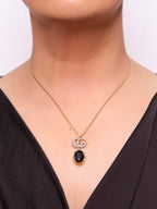 Rustic Double G black drop pendant