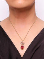 Alphabet G ruby drop pendant