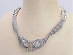 Platinum panther body necklace