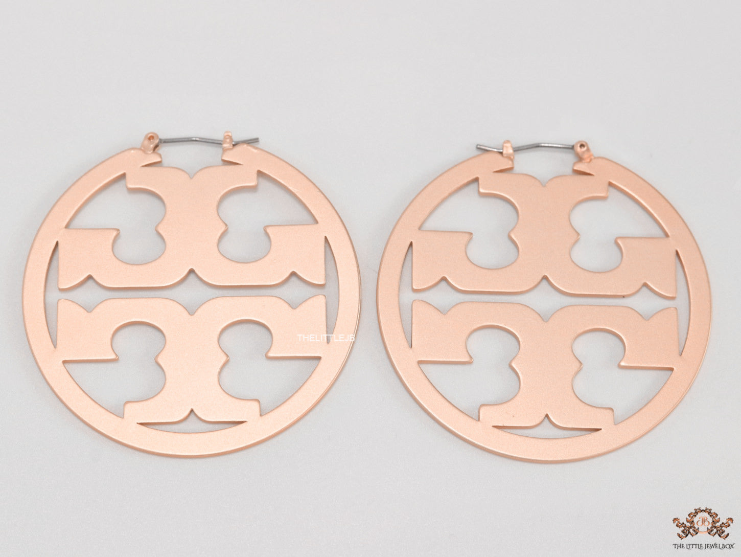 Designer rose gold plated hoop earrings