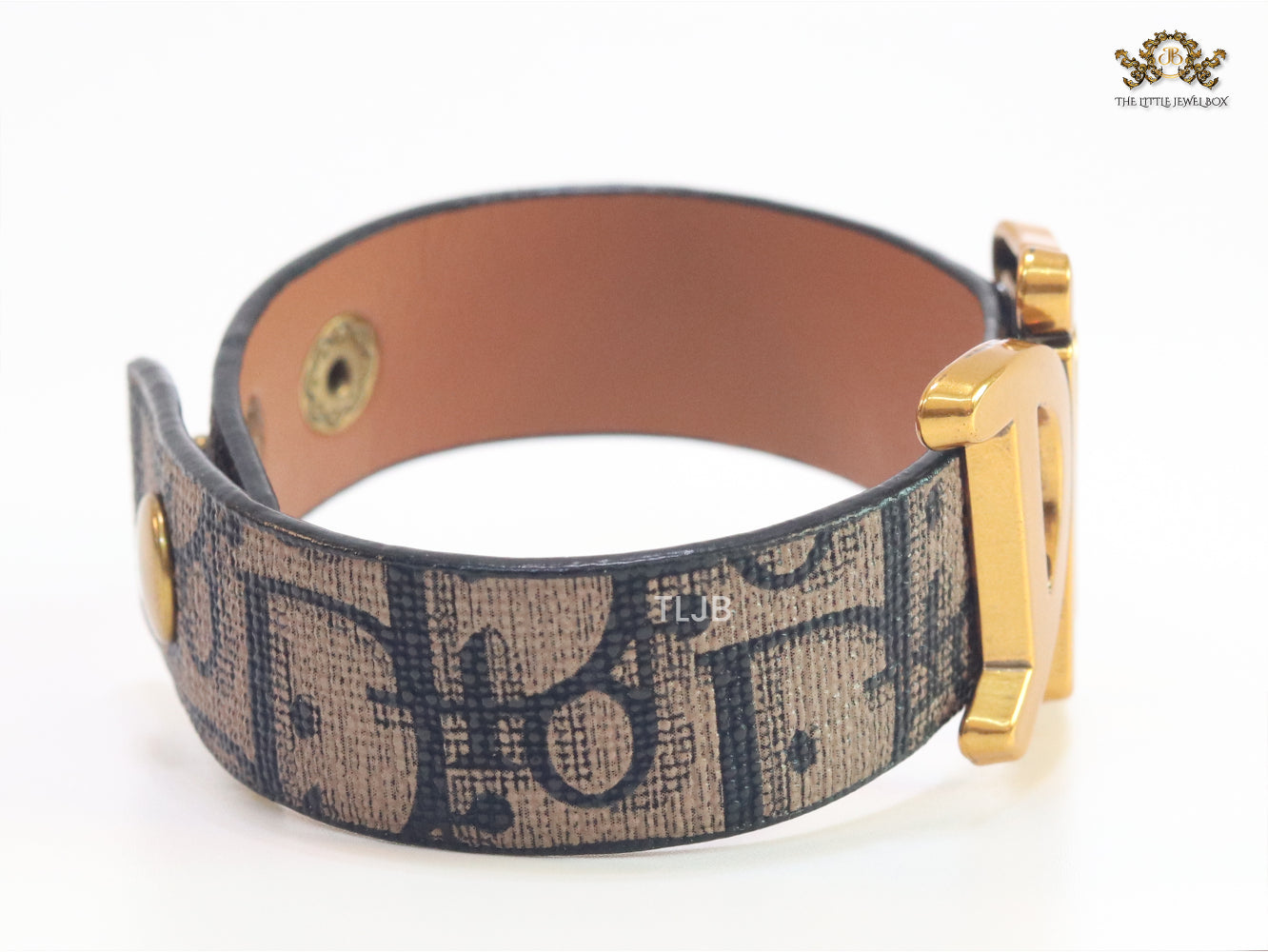 Alphabet D Coffee Brown Strap Bracelet