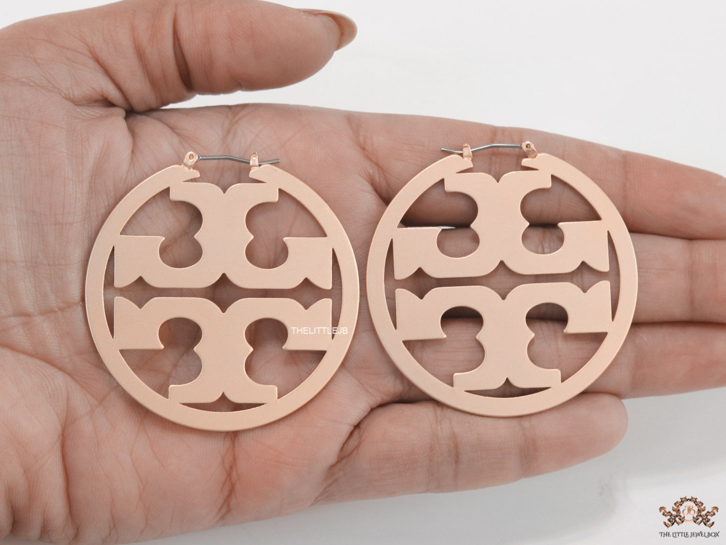 Designer rose gold plated hoop earrings
