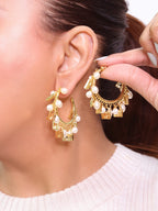 Pearl and charms hoops