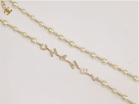 Alphabet double C pearl long chain