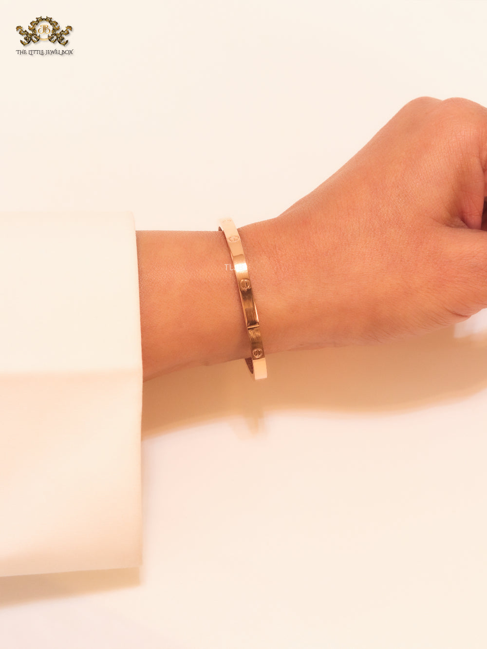 Rose gold plated plated rectangular screw bracelet