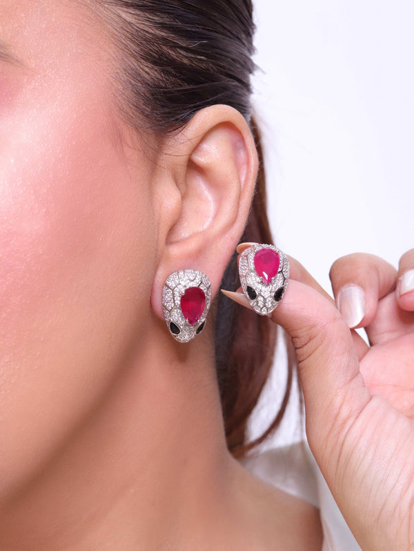 Ruby snake head studs