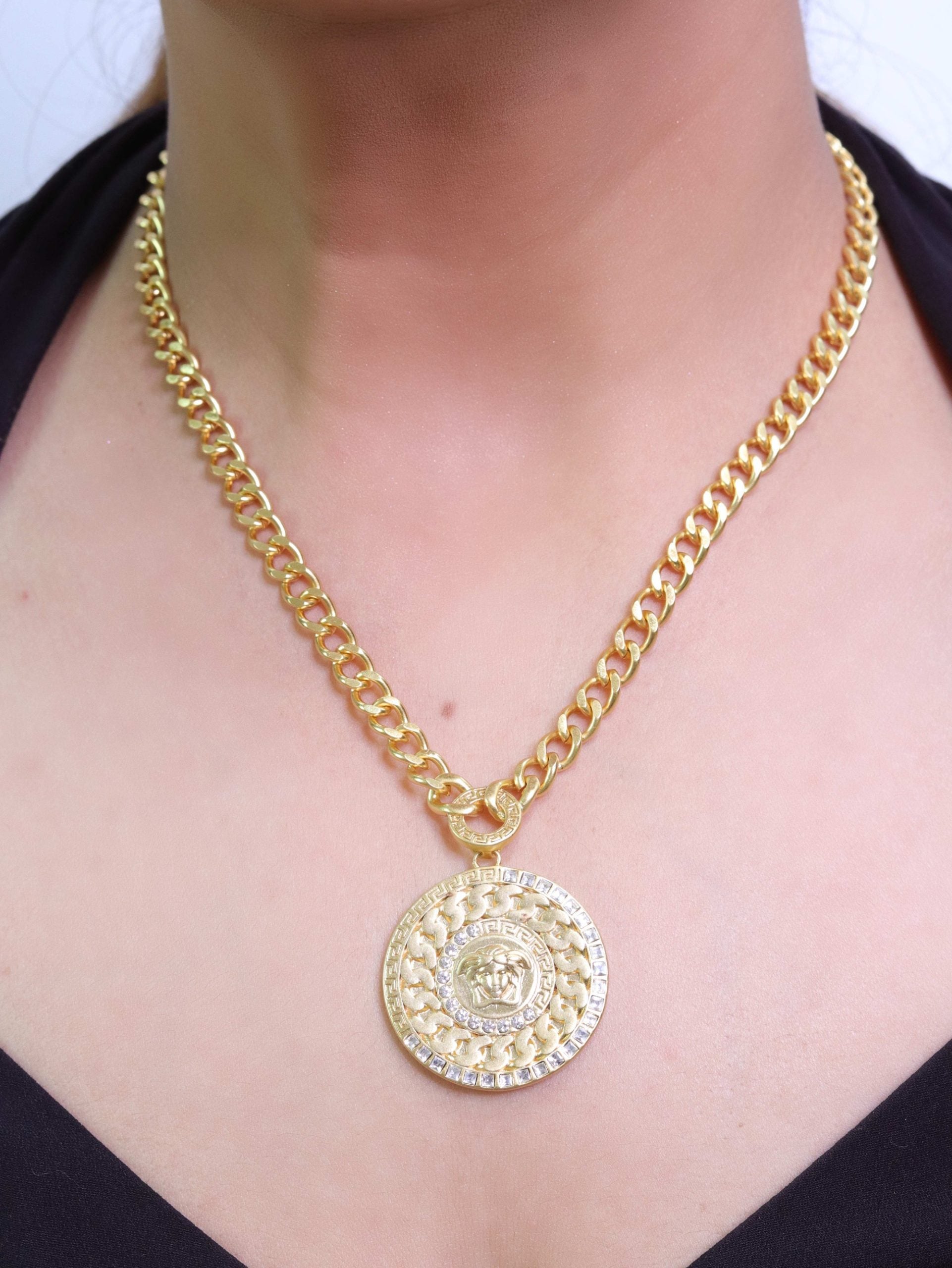 Medusa coin pentant
