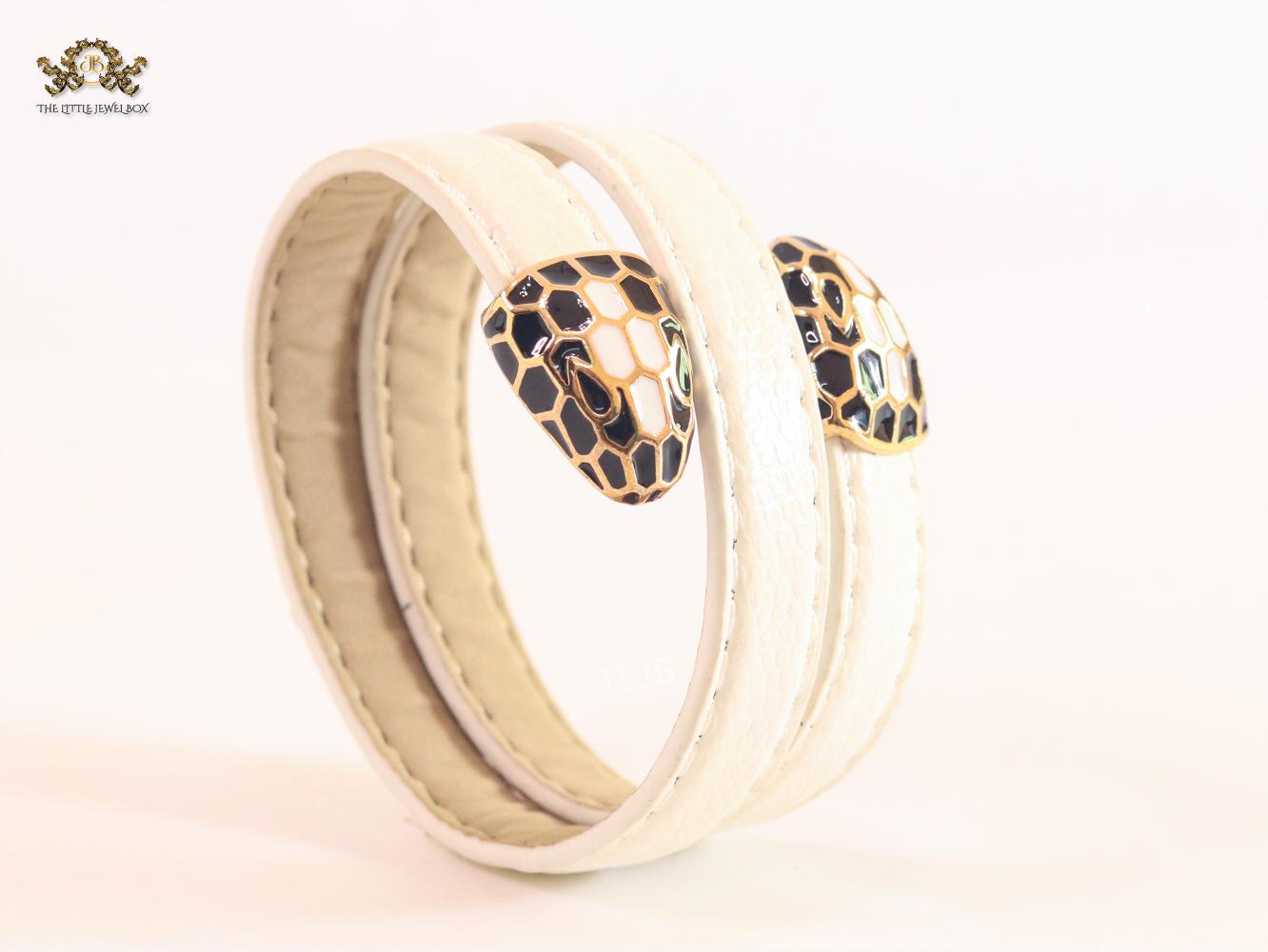 Serpentine white belt bracelet