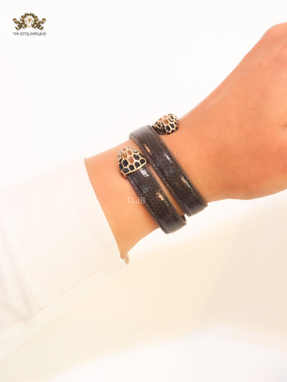 Serpentine brown belt bracelet