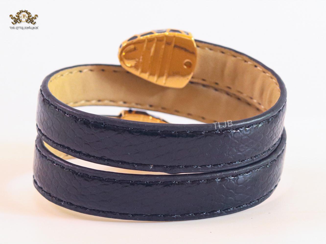 Serpentine black belt bracelet