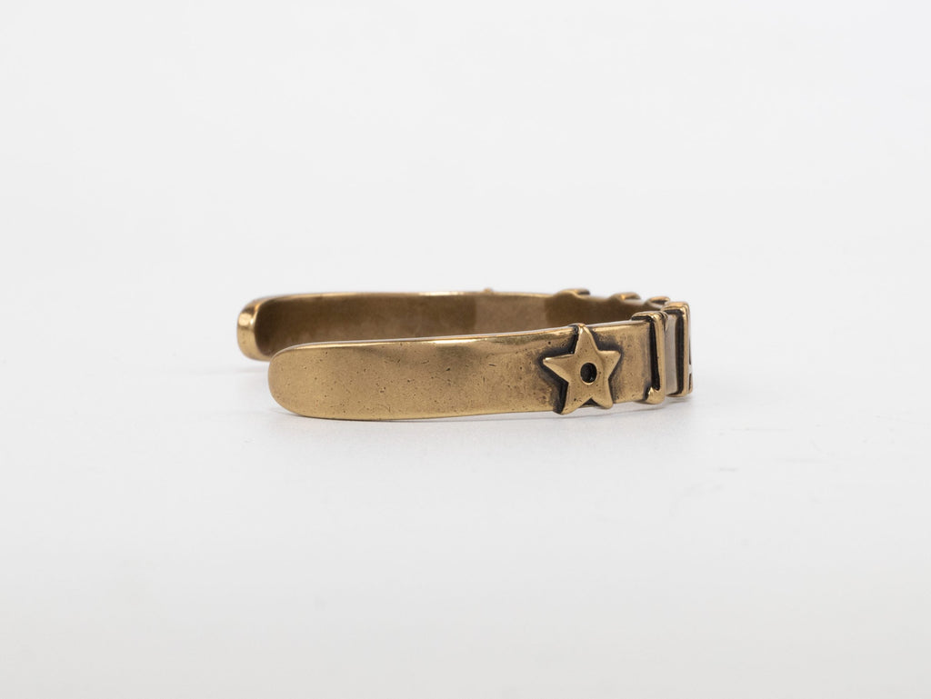 Rustic Copper Alphabet C and D open bracelet