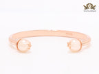 Alphabet CD rose gold and pearl bracelet