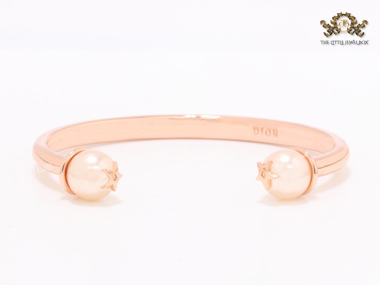 Alphabet CD rose gold and pearl bracelet