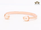 Alphabet CD rose gold and pearl bracelet