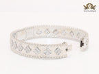 Platinum clover motif CZ bracelet