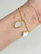 Alphabet VC Gold Butterfly & Clover Charm Bracelet