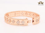 Rose gold clover motif CZ bracelet
