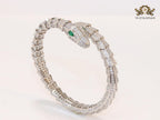 Platinum serpentine and cz bracelet
