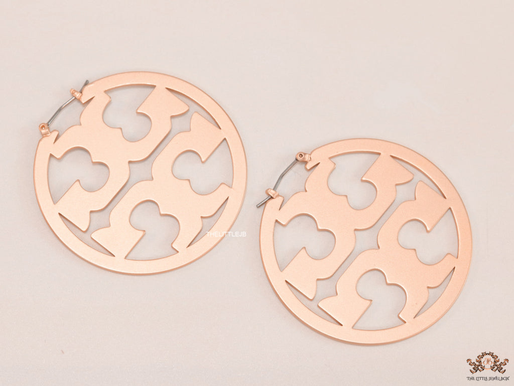 Designer rose gold plated hoop earrings