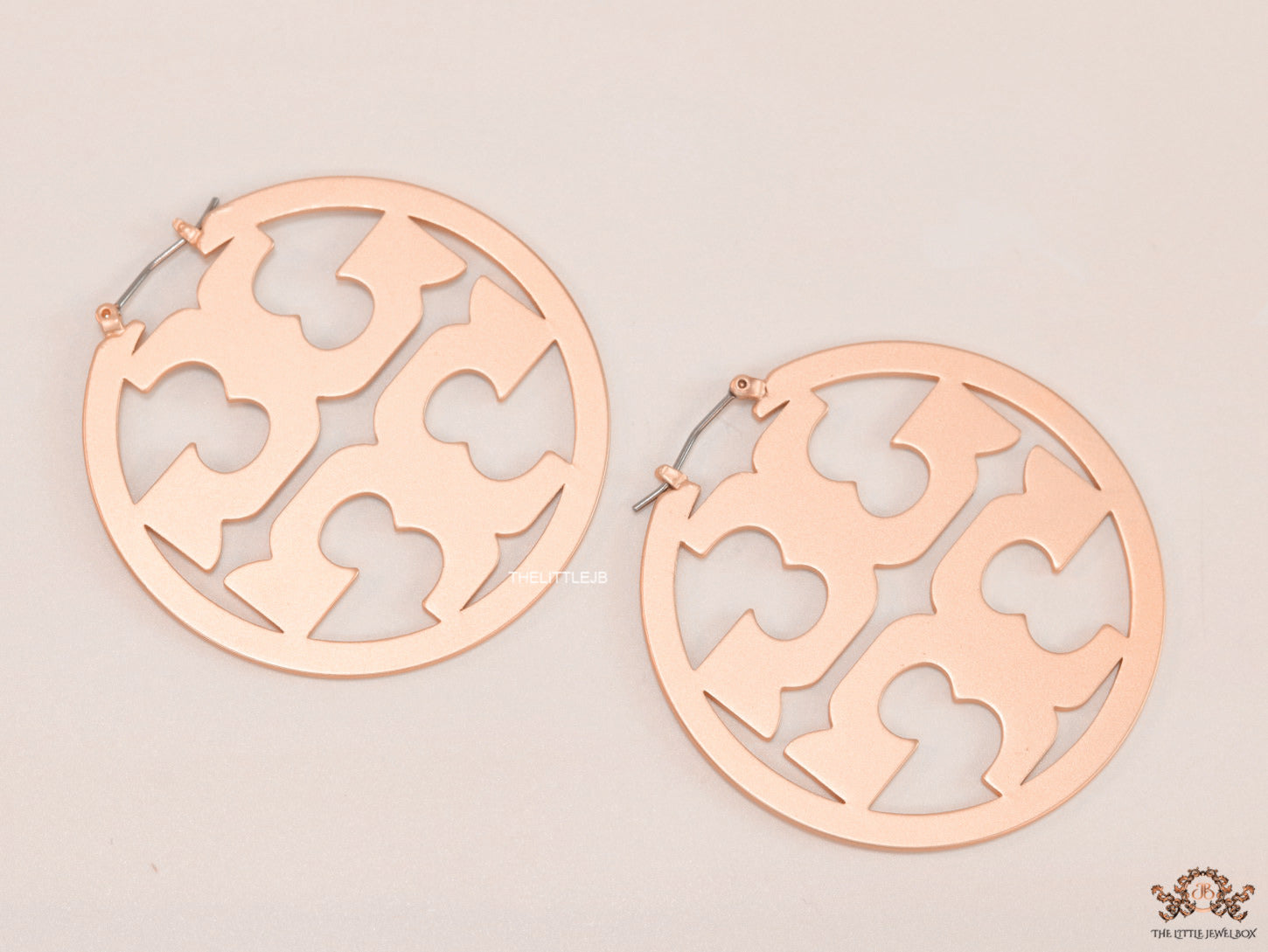 Designer rose gold plated hoop earrings