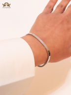 Silver plated rectangular screw bracelet