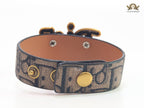 Alphabet D Coffee Brown Strap Bracelet