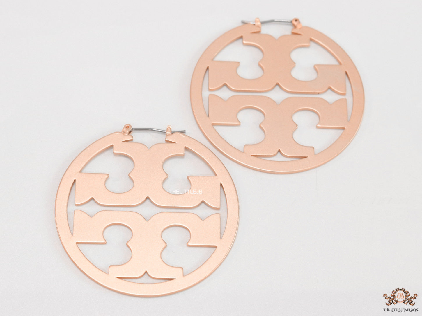 Designer rose gold plated hoop earrings