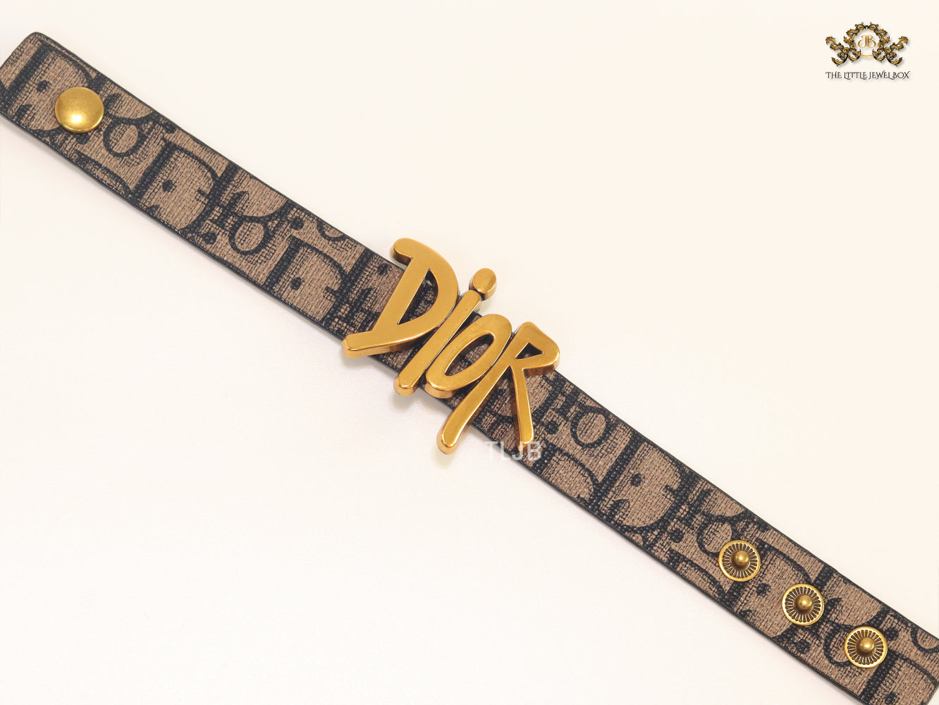 Alphabet D Coffee Brown Strap Bracelet