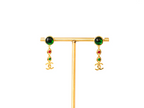 Gold Multicolor Double C Drop Earrings