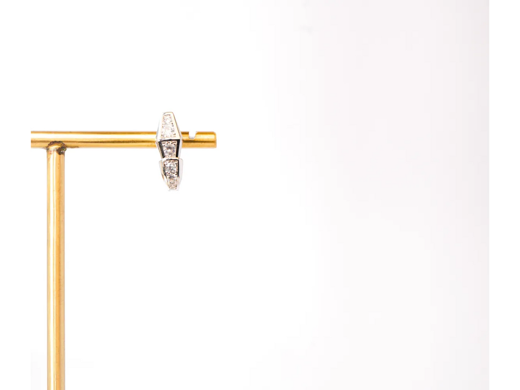 Platinum Plated CZ Snake Hoop Earrings